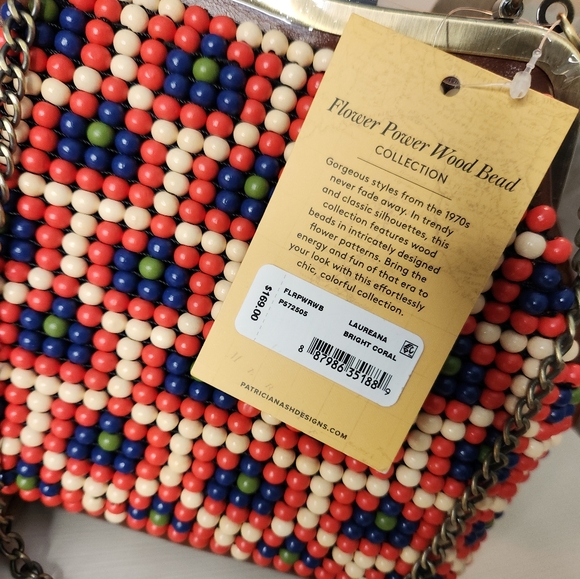 NWT PATRICIA NASH Leather Laureana Beaded Framed Satchel - Picture 9 of 9